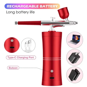Portable Handheld Airbrush Painting Kit Features User Simple Operation Suitable Achieve Uniform Thin Layer Spraying Effect