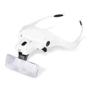 Portable Magnifying Headband with LED Lights and Interchangeable Tattoo Lens Kits