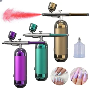 Portable Metal Airbrush Compressor Kit with Customized Color for Nail Art and Cake Painting