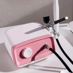 Portable Mini Copper Dual Action Compressor Kit High Pressure for Makeup Cake Decorating Nail Art Temporary Tattoos Airbrush