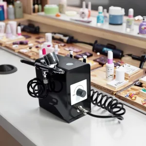 Portable Mini Dual Action Airbrush Set for Beauty Barber Cake Decoration Gravity Feed Makeup Compressor with Brow Stain Airbrush