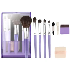 Portable Multifunctional Boxed Advanced Body Makeup Brush Set with Shaving Brush and Concealer Tools 10 Piece Loose Powder
