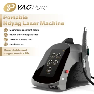 Portable ND YAG Laser Machine 1000mj 10Hz with 4 Wavelengths 532nm 755nm 1064nm 1320nm for Tattoo Removal