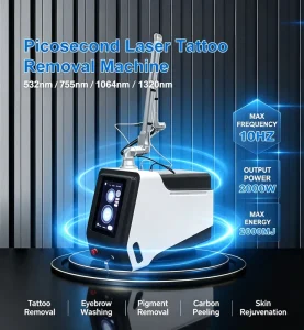 Portable Picosecond Laser Tattoo Removal Machine Shots Pigment Melasma Carbon Peeling Beauty Salon Equipment