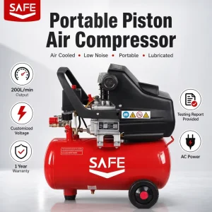 Portable Piston Air Compressor 24L 50L 100L Direct Drive 2HP 3HP 8 Bar For Tire Inflation Spray Painting Car Repair Workshop