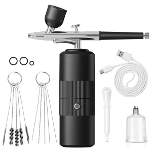 Portable Rechargeable Nail Art Makeup Airbrush System Custom Logo USB Rechargeable Battery-Powered Airbrush Compressor Airbrush