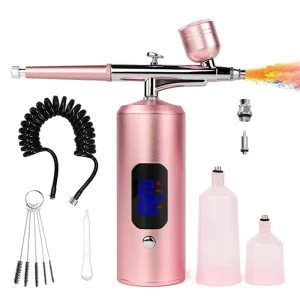 Barber Tattoos Airbrush Kit Portable USB Rechargeable Stainless Steel 38PSI Hair Nail Paint Makeup Spray Gun Cordless Compressor