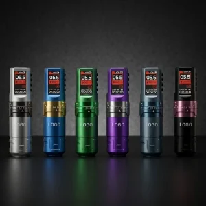 Powerful Rechargeable Tattoo Machine with 1800mAh Battery and Adjustable Stroke Using Cartridge Needles