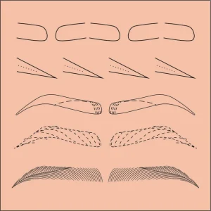 Pre-Printed Pink Silicone Pad for Permanent Makeup Microblading & Tattoo Practice Latex Hair Strokes Pattern Brows Accessories
