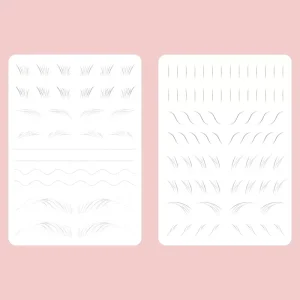 Pre Printed White Nano Hair Strokes PMU Latex Eyebrow Permanent Makeup Practice Skin Training Tool with Silver White Outline