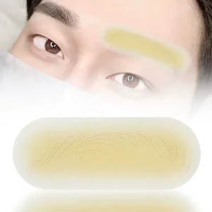 Pre-printed Men Brow Shape Practice Skin Pads Individual Packed Eyebrow Transfer Skin Stickers for PMU Microblading Training