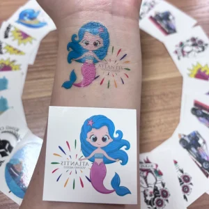 Premium Custom Temporary Eco-Friendly Water Transfer Tattoo Sticker White Fashionable Waterproof Paper Face Body Application CE