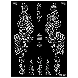 Premium Quality Temporary Tattoos New Design Art Hollow Stickers Henna Art Fashion Design Waterproof Decorative