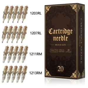 Premium Sterilized Safe 0.35mm 1203RL 1207RL 1211RM 1213RM RL RM Mixed Size Professional Disposable Tattoo Cartridges Needles