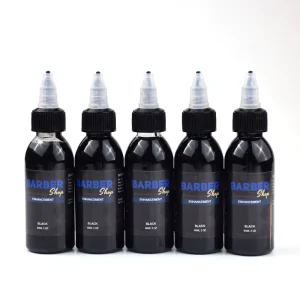Premium Waterproof Black & Brown Tattoo Ink for Airbrush Barber Hairline & Beard Enhancement CE Certified 60ml Salon Use Men’s