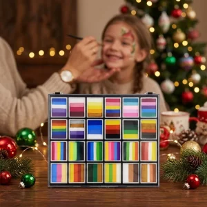 Premium Waterproof Neon Glow UV Fluorescent Bright Vibrant Professional Palette Tubes Sponges Face Paint