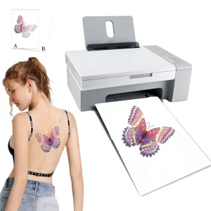 Printable White AB Tattoo Paper Temporary Waterslide Clear Inkjet Laser for Face & Body Art Fashionable Design