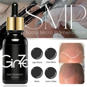 Private Label 15ml SMP Hair Tattoo Ink 3 Shades Carbon Black Pigments for Realistic Follicle
