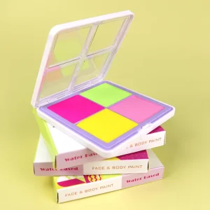 Private Label 4 Color Water Activated Eye Shadow Palette Cosmetic Washable Face Body Paint for Dark Light Skin