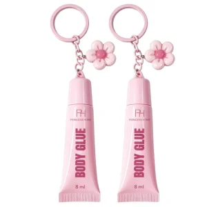 Private Label 8ml Mini Keychain Body Glue Waterproof Sweat Resistant Clear Body Adhesive Garment Fix Glue for Ladies Apparel