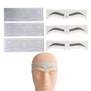 Private Label Disposable Eyebrow Ruler Sticker Drawing Brow Shaping Stencil Makeup Measure Tools Airbrush Eyebrow Stencils