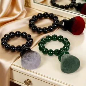 Private Label Luxury Bracelet Makeup Powder Brush Nylon Hair High Elasticity No Deformation Portable for Beauty Gift Set
