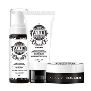 Private Label Natural Tattoo Aftercare Kit with Lotion Balm & Cream-Soothing Moisturizer for Body Vitamin C & E GMP Certified