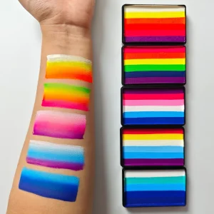 Private Label Non-Toxic Halloween Natural Plant Water-Based 50g Customized Color Face Body Paint Rainbow Split Color Painting