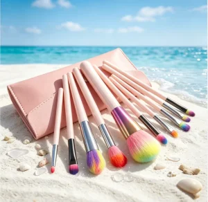 Private Label Premium Wooden Handle Soft Synthetic 10 PCS Makeup Brush Set with Storage Bag Custom Face Brushes Kit