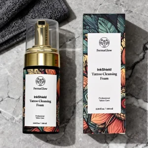 Private Label Professional Tattoo Cleansing Foam Color Protecting Moisturizing Fresh Ink Aftercare Face Body Foaming Cleanser