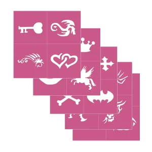 Private Label Reusable Self Adhesive Body Art Glitter Tattoo Stencils