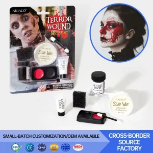 Private Label Vegan Face Body Paint Supplies Pigment Non Toxic Water Based Halloween Vampire Makeup Painting Kit