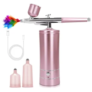 Private Logo OEM Color Enhancement Airbrush Cordless Air Compressor Air Brush Gun Set with 0.3 mm Tip 20-27 PSI