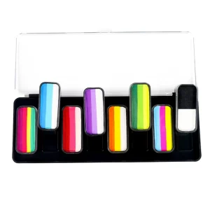 Private Logo Vegan Cosmetic Face Paint Kit Water Based 8 Split Neon Colors for Halloween Rainbow Body Paint Palette