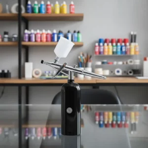 Pro Machine Kit Dual Action Gun Compressor Portable Cordless Rechargeable Professional Makeup Artists Body Painters Nail Art