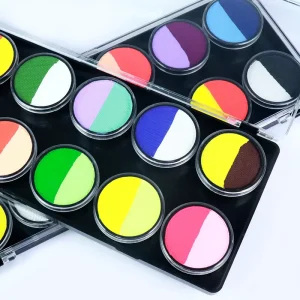 Professional 12-Color Eyeliner Palette Water Activated Pastel UV Neon Glow in Dark Makeup for Face & Body Artists Enthusiasts