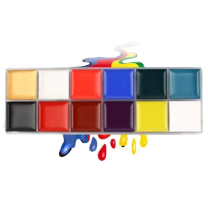 Professional 12 Color Halloween Face and Body Paint Set for Art Parties and Makeup Oil based Body Painting Supplies