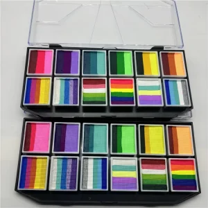 Professional 12 Color Rainbow Cosmetic Makeup Face and Body Paint Palette for Kids and Adults Halloween Makeup Kit