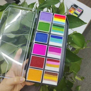 Professional 12 Face Paint Palette Bright Color Water Based Body Paint Supplies for Kids Halloween