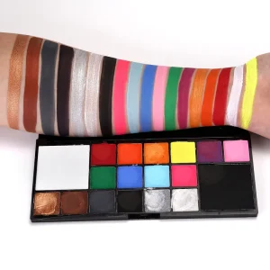 Professional 17 Color Activated Gouache Paint Kit Halloween Face & Cosplay Water Based Body Paint Set with Packaging