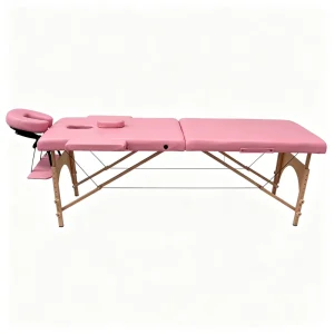 Professional 2 Section Foldable Massage Bed Wooden Legs Adjustable Height Spa Salon Table