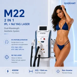 Professional 2-in-1 M22 IPL and Nd:YAG Laser Machine for Tattoo Mole and Hair Removal