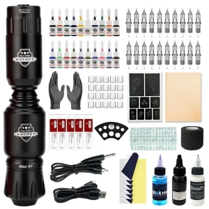 Professional 20 Color Aluminium Alloy 3.5mm Stroke 5ml Capacity Tattoo Pen Kit Wireless Power Supply All in One Rocket Tattoo