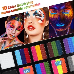 Professional 26 Color Tattoo Face Body Paint Water Activated Face Painting for Party Body Painting Supplies