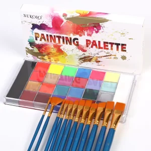 Professional 26 Non Toxic SafeTattoo Mineral UV Halloween FX Party Artist Fancy Painting Kit Face Body Paint Set for Kids Adult