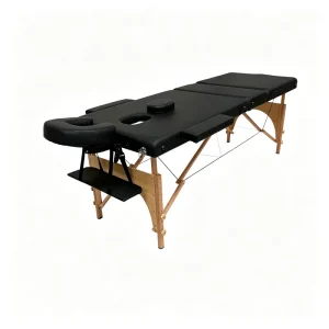 Professional 3 Section Portable Massage Table Foldable Wooden Spa Bed Height Adjustable