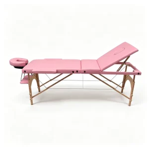 Professional 3 Section Portable Massage Table Foldable Wooden Spa Bed Height Adjustable