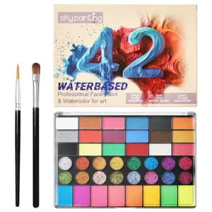 Professional 42 Color Non Toxic Skin Friendly Face Painting Kit Halloween Cosplay Party Makeup Art Paints Body Painting Supplies