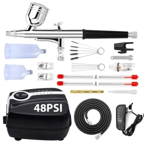 Professional 48PSI Dual Action Airbrush Compressor Kit With Nail Art For Cake Decoration Chocolate Spray Dessert Art