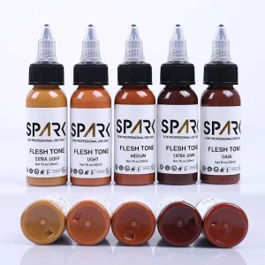 Professional 5-Color 30ml Organic Skin Tone Tattoo Ink for Realistic and Permanent Makeup Tattooing